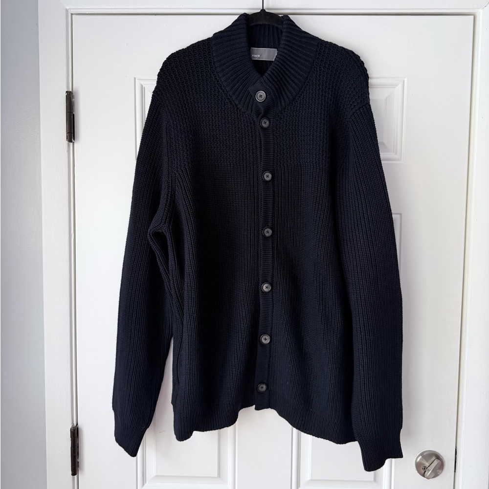 NWT VINCE SIZE XXL‎ 100% wool cardigan sweater navy blue men’s